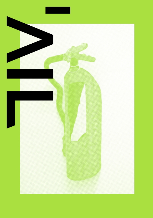 Plakat mit einem grünen Feuerlöscher und
                                          dem AIL Logo